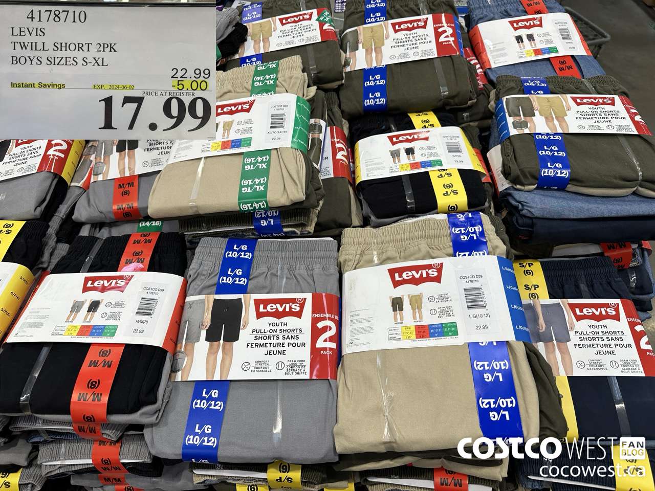 4178710 LEVIS TWILL SHORT 2PK BOYS SIZES S-XL ($5.00 INSTANT SAVINGS EXPIRES ON 2024-06-02) $17.99