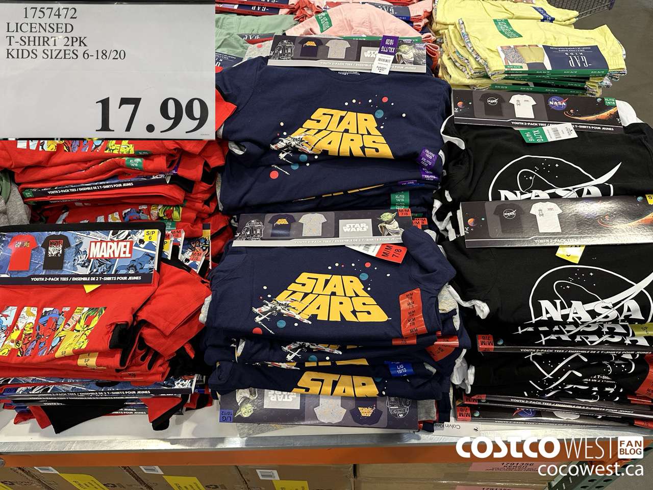 1757472 LICENSED T-SHIRT 2PK KIDS SIZES 6-18/20 $17.99