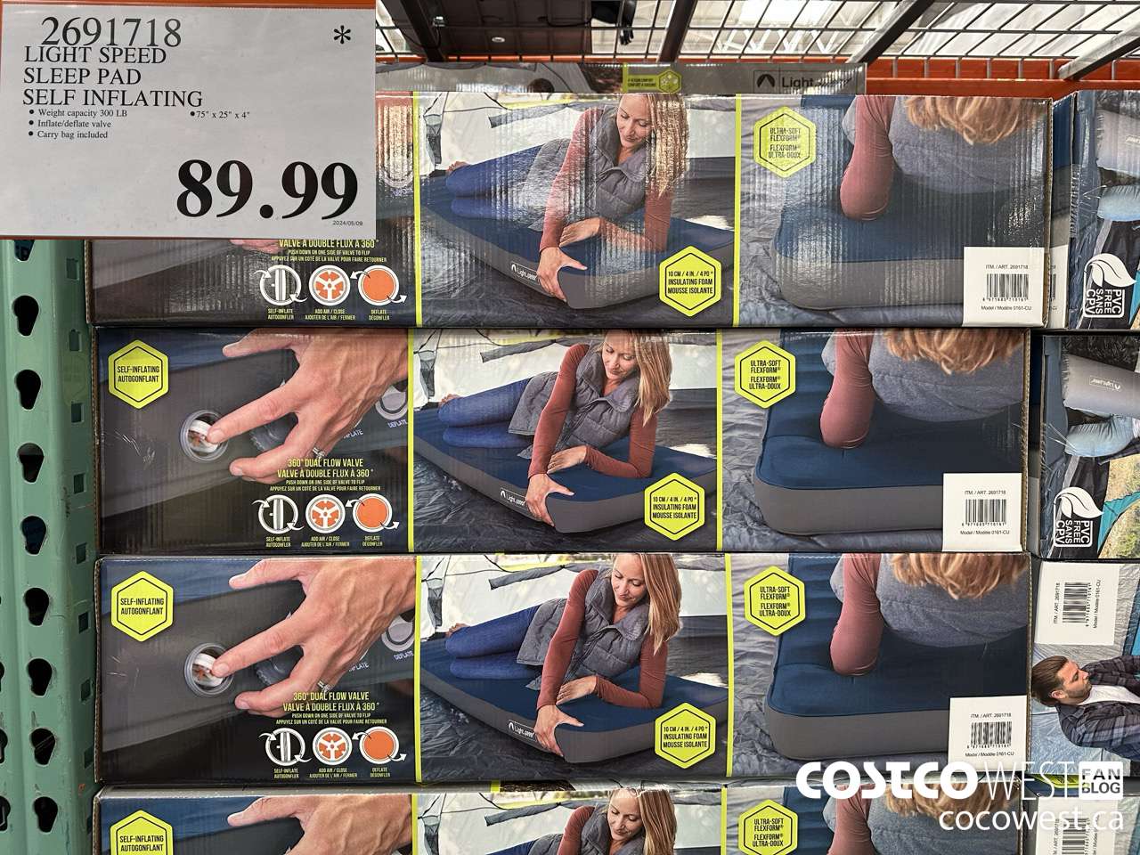 2691718 LIGHT SPEED SLEEP PAD SELF INFLATING $89.99