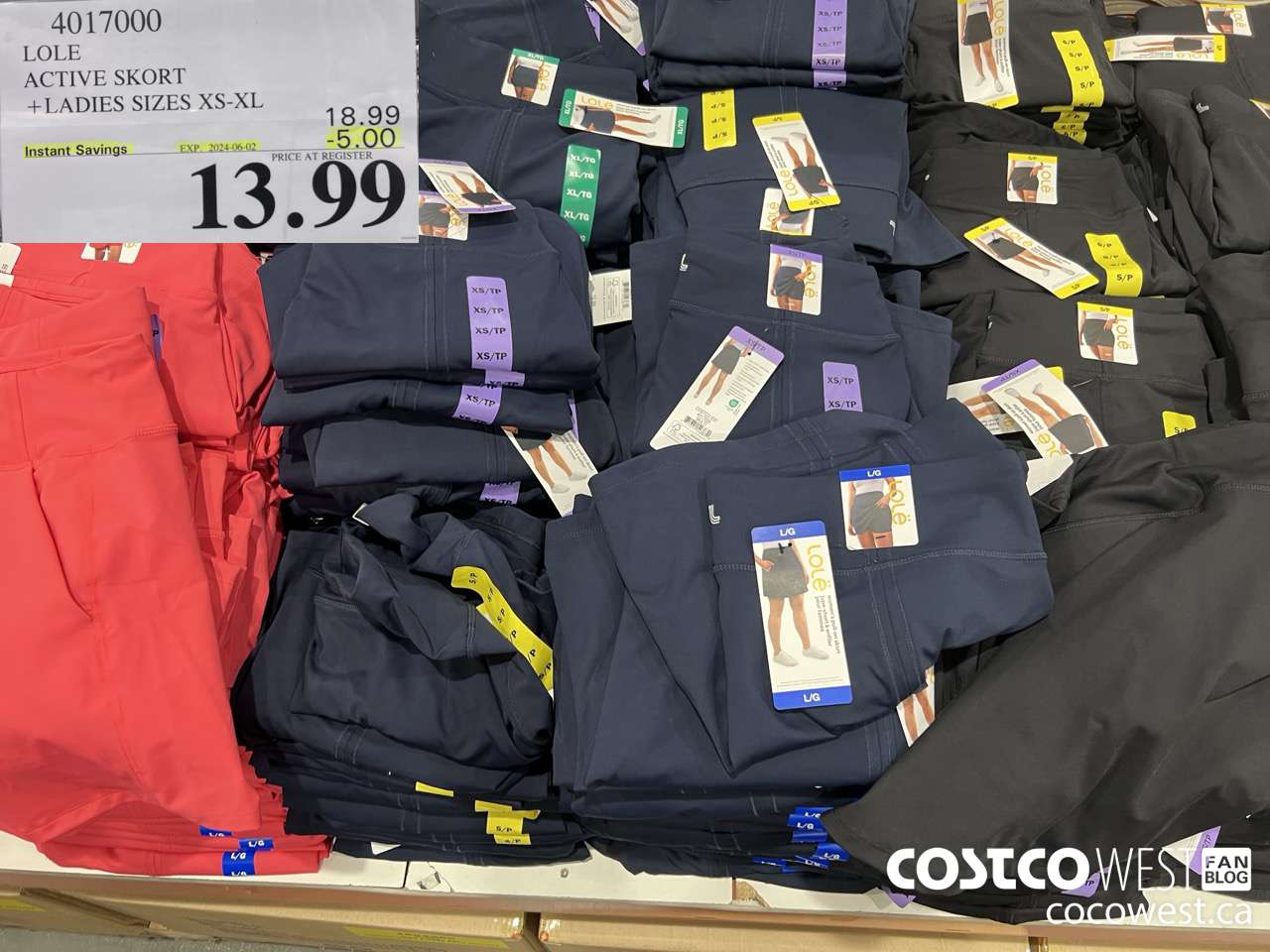 4017000 LOLE ACTIVE SKORT LADIES SIZES XS-XL ($5.00 INSTANT SAVINGS EXPIRES ON 2024-06-02) $13.99