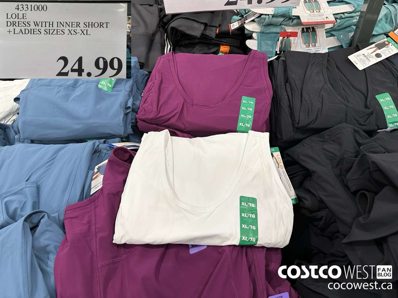 4331000 LOLE DRESS WITH INNER SHORT LADIES SIZES XS-XL $24.99