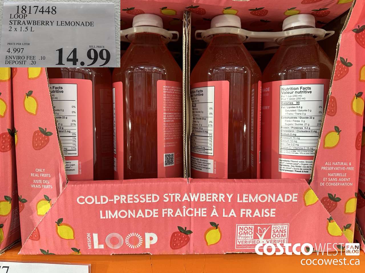 1817448 LOOP STRAWBERRY LEMONADE 2 X 1.5 L $14.99