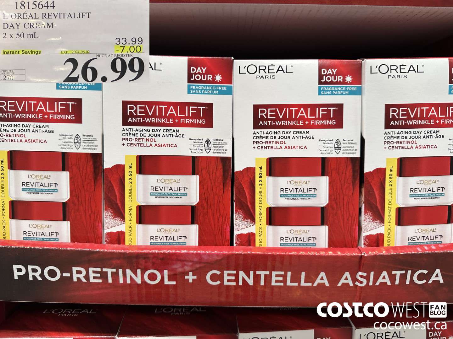 1815644 L'OREAL REVITALIFT DAY CREAM 2 X 50ML ($7.00 INSTANT SAVINGS EXPIRES ON 2024-06-02) $26.99