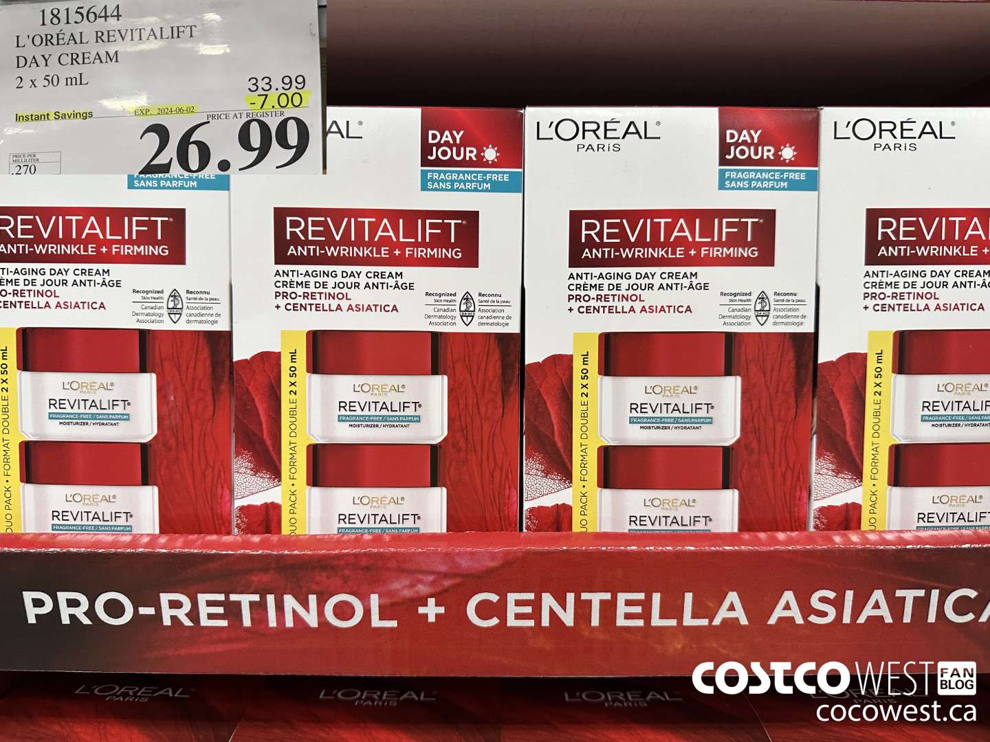1815644 L'OREAL REVITALIFT DAY CREAM 2 X 50ML ($7.00 INSTANT SAVINGS EXPIRES ON 2024-06-02) $26.99