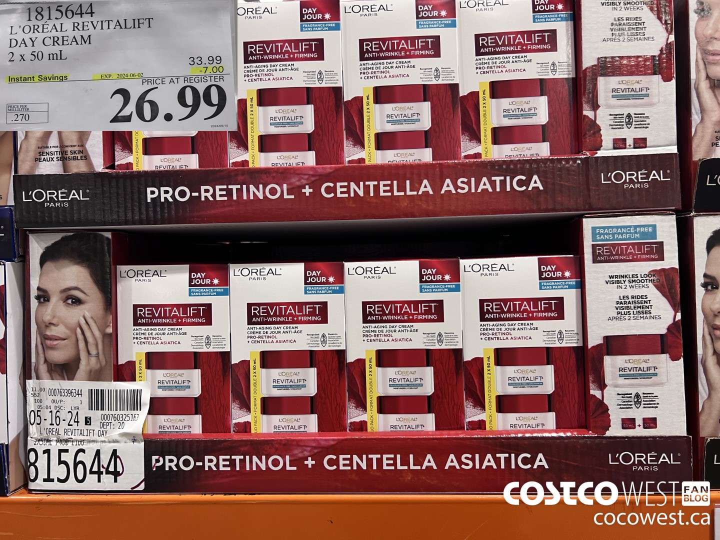 1815644 L'OREAL REVITALIFT DAY CREAM 2 X 50ML ($7.00 INSTANT SAVINGS EXPIRES ON 2024-06-02) $26.99