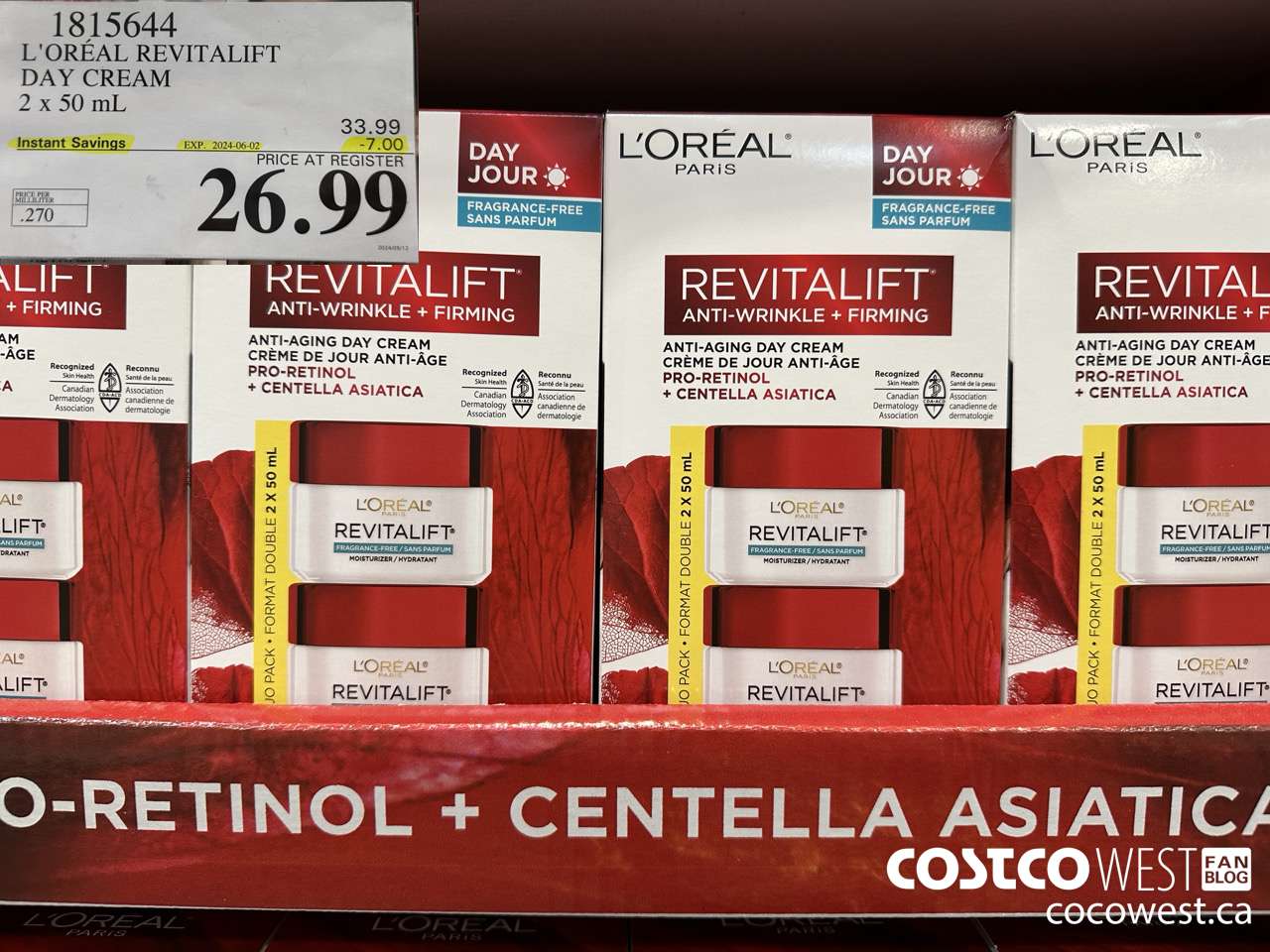 1815644 L'OREAL REVITALIFT DAY CREAM 2 X 50ML ($7.00 INSTANT SAVINGS EXPIRES ON 2024-06-02) $26.99