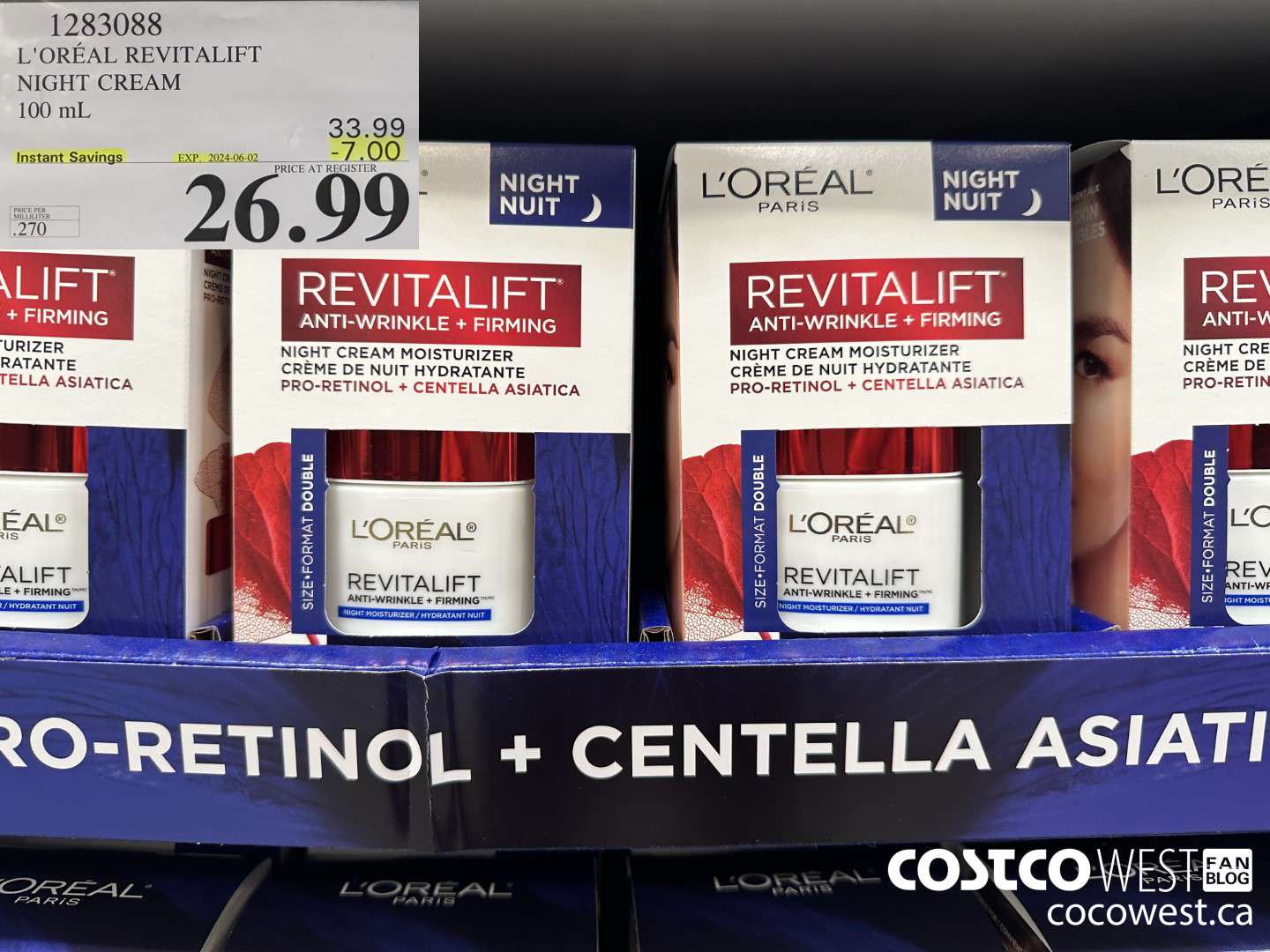 1283088 L'OREAL REVITALIFT NIGHT CREAM 100 mL ($7.00 INSTANT SAVINGS EXPIRES ON 2024-06-02) $26.99
