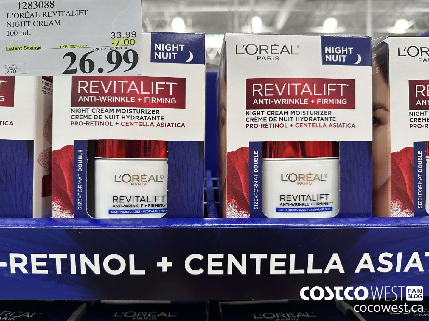 1283088 L'OREAL REVITALIFT NIGHT CREAM 100 mL ($7.00 INSTANT SAVINGS EXPIRES ON 2024-06-02) $26.99