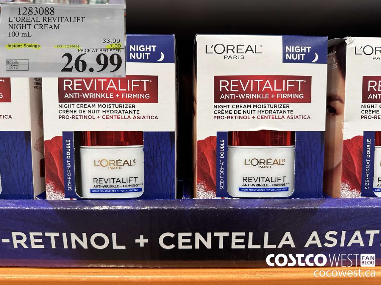 1283088 L'OREAL REVITALIFT NIGHT CREAM 100 mL ($7.00 INSTANT SAVINGS EXPIRES ON 2024-06-02) $26.99
