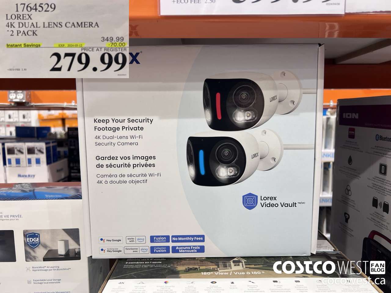 1764529 LOREX 4K DUAL LENS CAMERA 2 PACK ($70.00 INSTANT SAVINGS EXPIRES ON 2024-05-12) $279.99