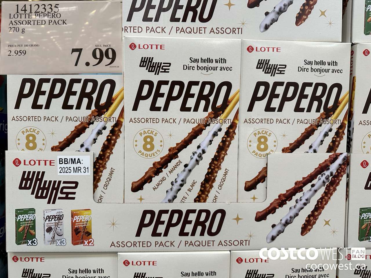 1412335 LOTTE PEPERO ASSORTED PACK 270 G $7.99