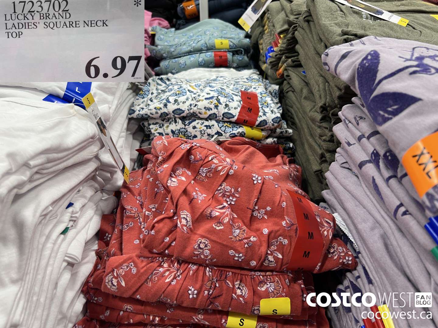 1723702 LUCKY BRAND LADIES' SQUARE NECK TOP $6.97