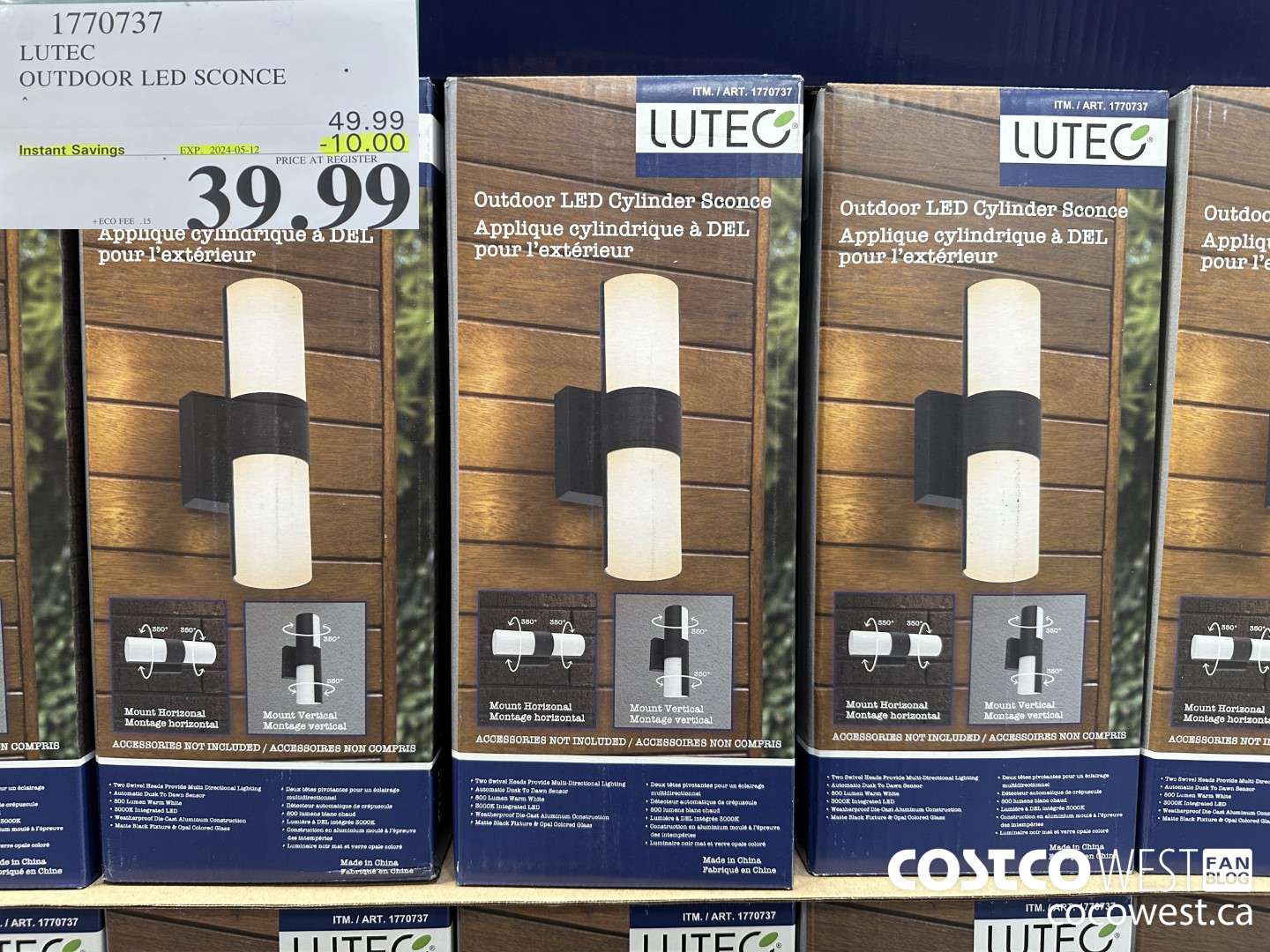 1770737 LUTEC OUTDOOR LED SCONCE ($10.00 INSTANT SAVINGS EXPIRES ON 2024-05-12) $39.99