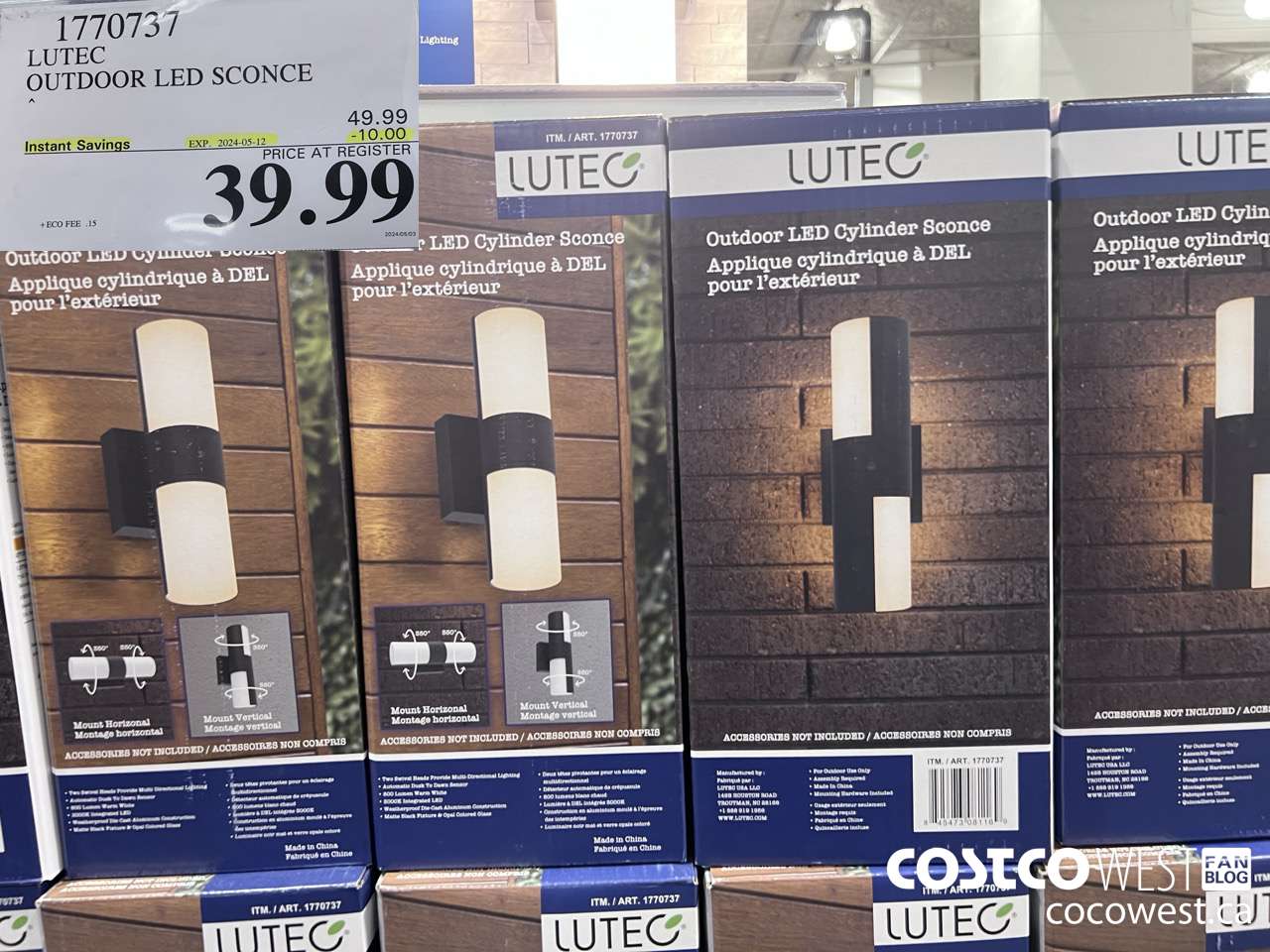 1770737 LUTEC OUTDOOR LED SCONCE ($10.00 INSTANT SAVINGS EXPIRES ON 2024-05-12) $39.99