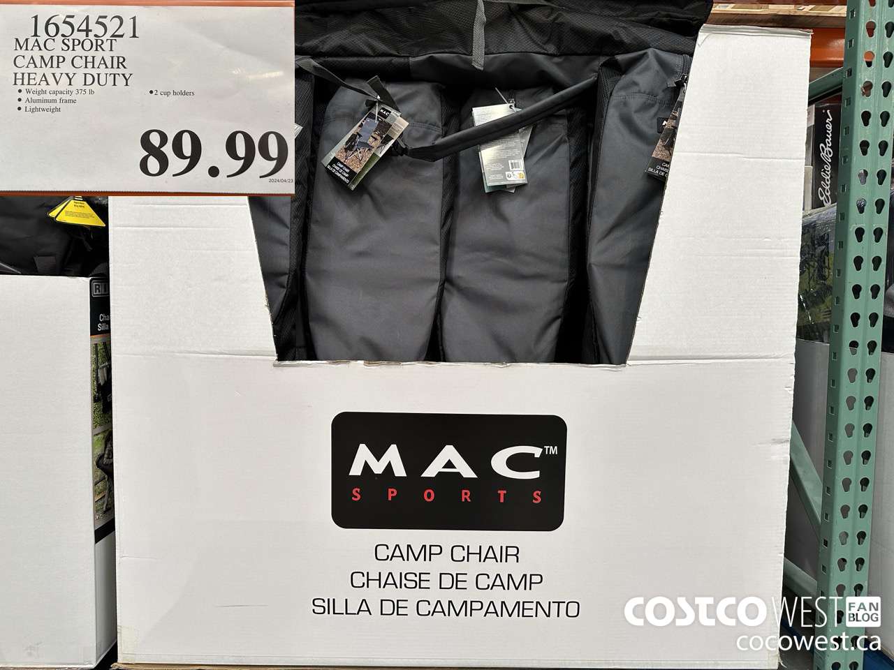 1654521 MAC SPORT CAMP CHAIR HEAVY DUTY $89.99