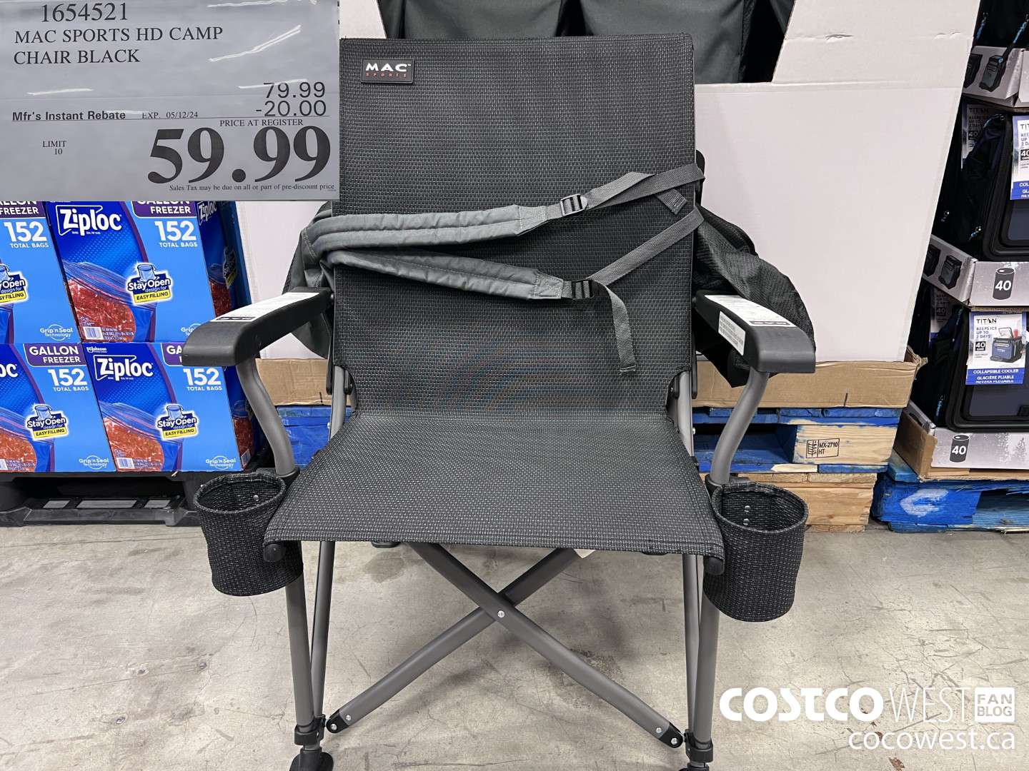 1654521 MAC SPORT HD CAMP CHAIR BLACK ($20.00 INSTANT SAVINGS EXPIRES ON 2024-05-12) $59.99