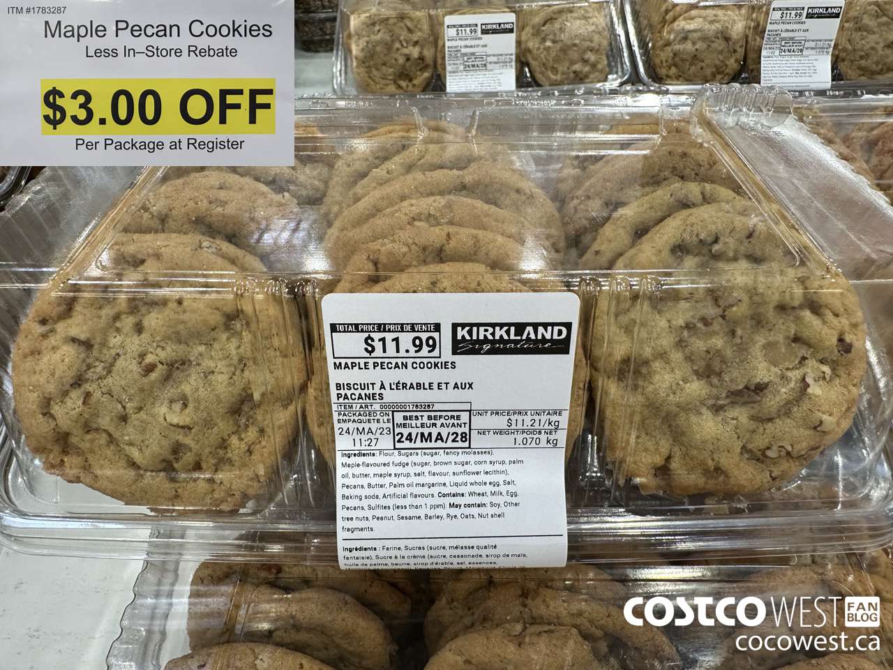 1783287 MAPLE PECAN COOKIES ($3.00 INSTANT SAVINGS)