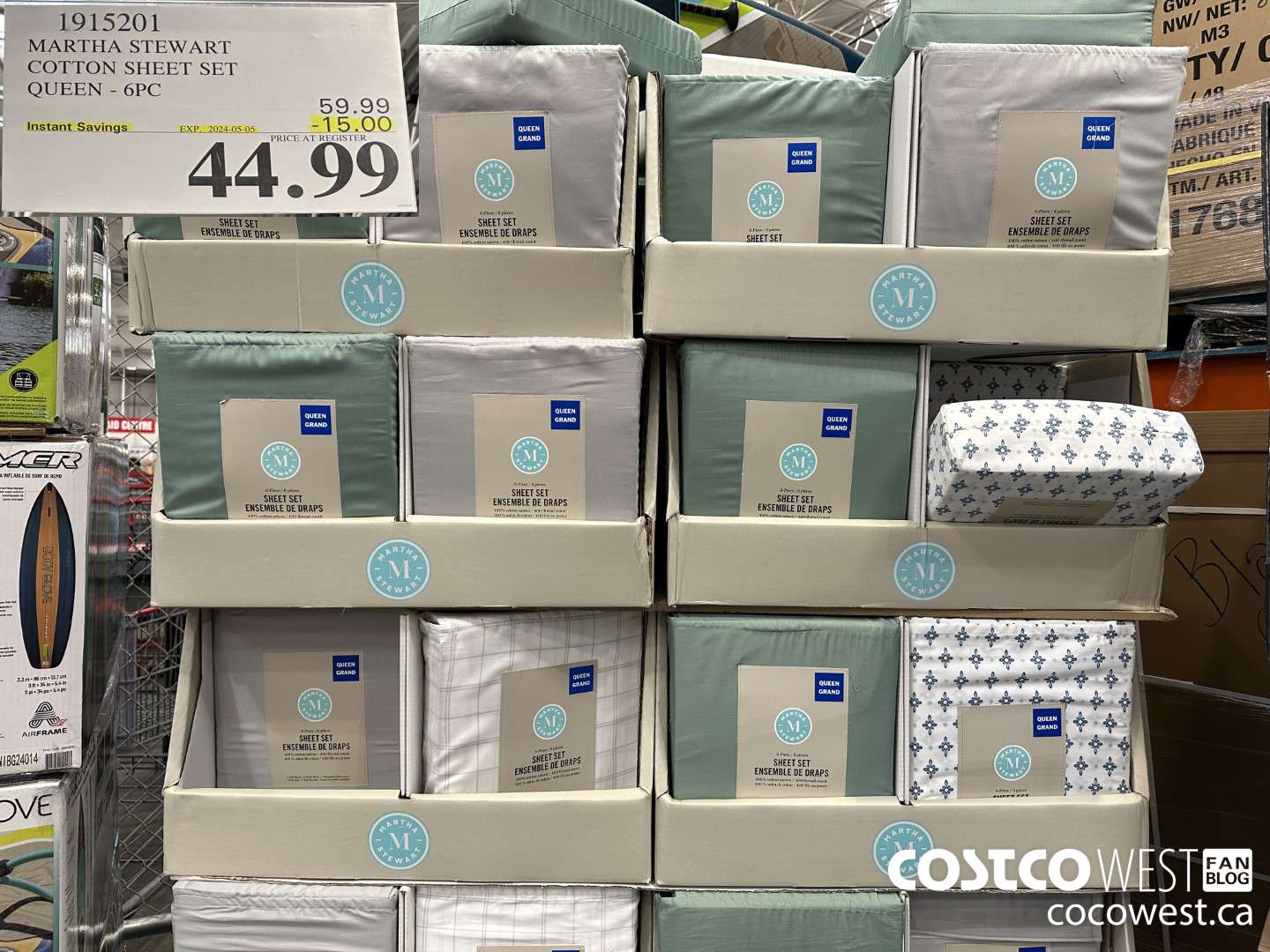 1915201 MARTHA STEWART COTTON SHEET SET QUEEN - 6PC ($15.00 INSTANT SAVINGS EXPIRES ON 2024-05-05) $44.99