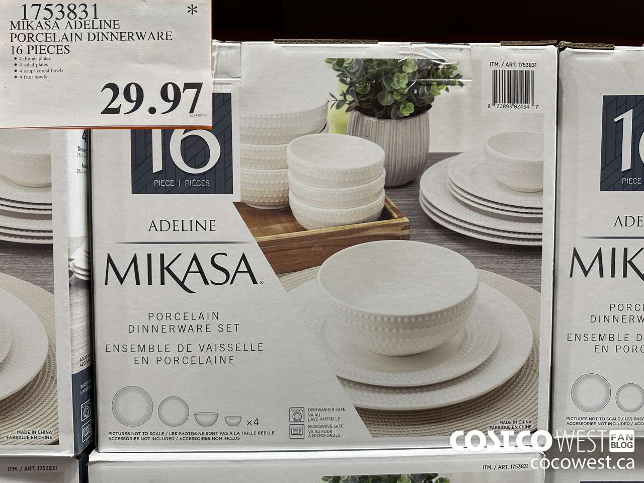 1753831 MIKASA ADELINE PORCELAIN DINNERWARE 16 PIECES $29.97