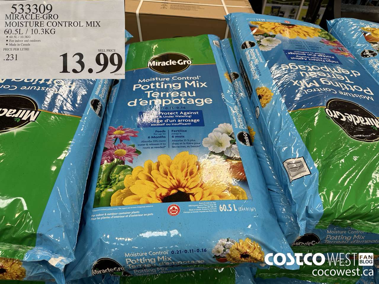 533309 MIRACLE-GRO MOISTURE CONTROL MIX 60.5L / 10.3 KG $13.99