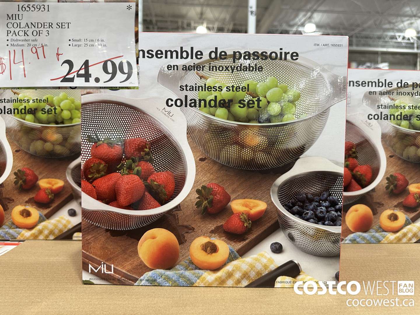 1655931 MIU 3-PIECE COLANDER SET $14.97