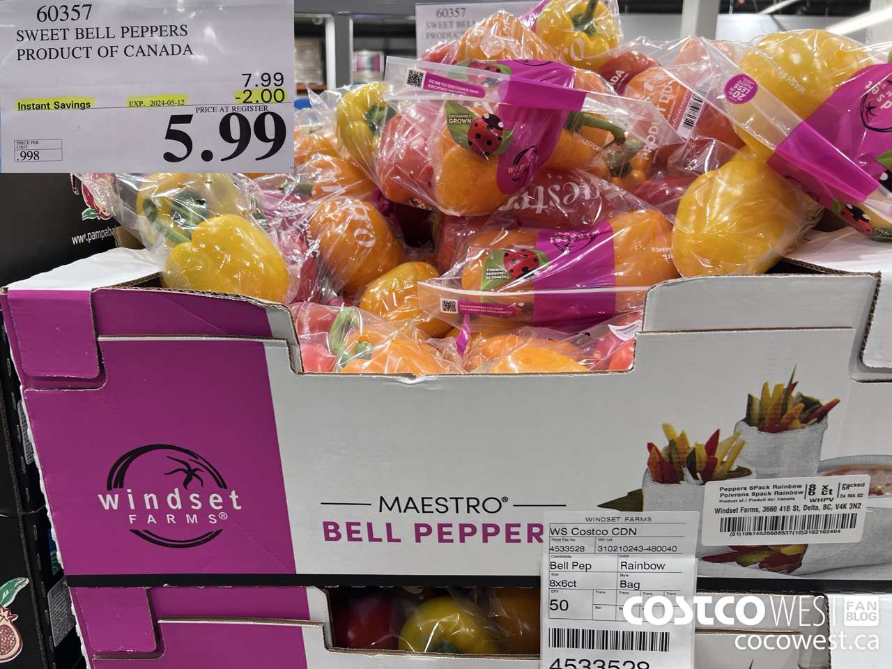 60357 MIXED PEPPERS PRODUCT OF CANADA ($2.00 INSTANT SAVINGS EXPIRES ON 2024-05-12) $5.99