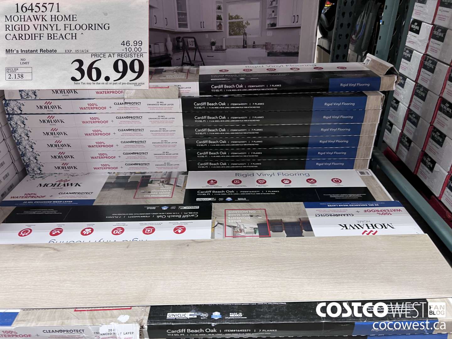 1645571 MOHAWK HOME RIGID VINYL FLOORING CARDIFF BEACH ($10.00 INSTANT SAVINGS EXPIRES ON 2024-05-14) $36.99