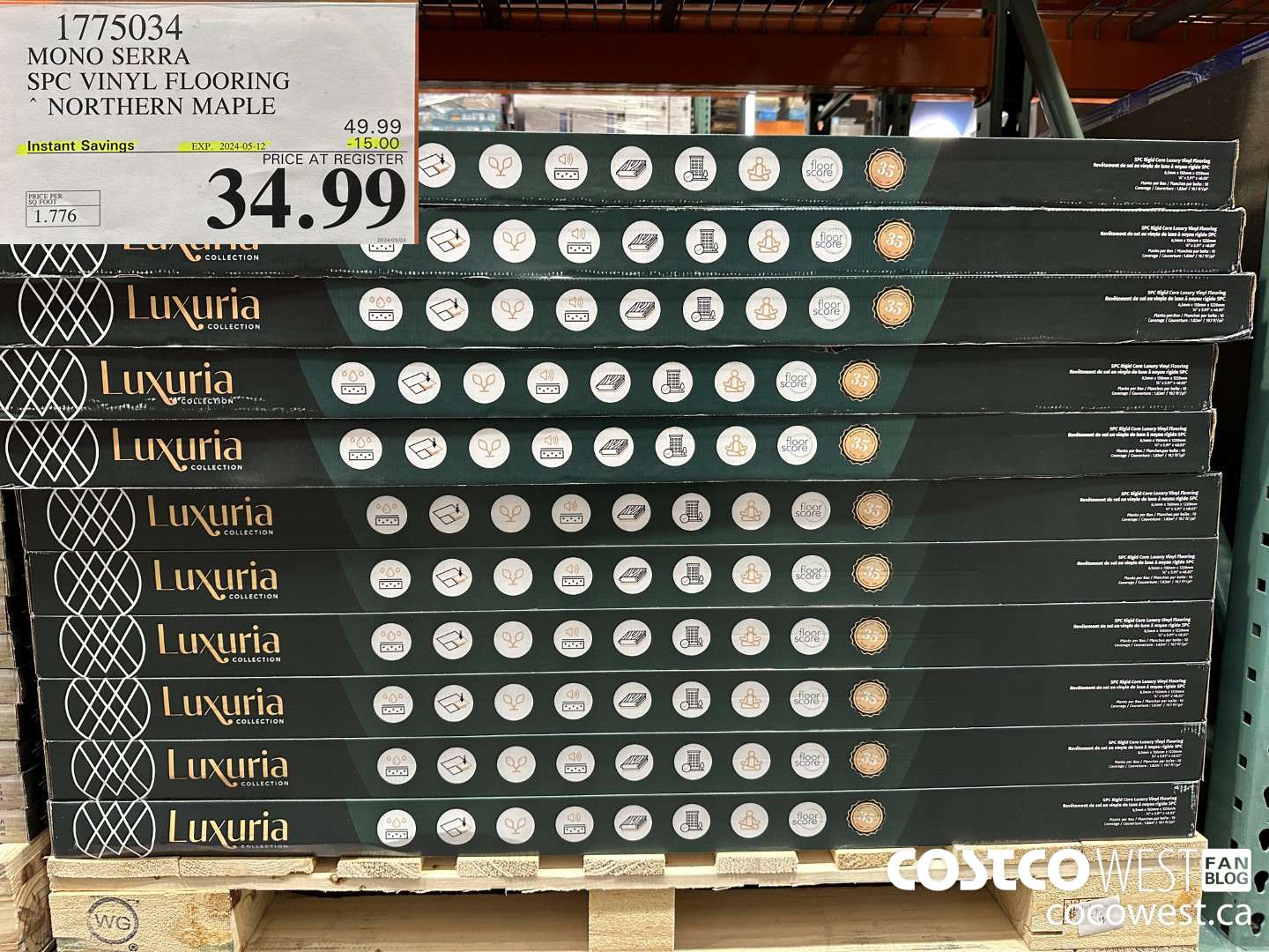 1775034 MONO SERRA SPC VINYL FLOORING NORTHERN MAPLE ($15.00 INSTANT SAVINGS EXPIRES ON 2024-05-12) $34.99