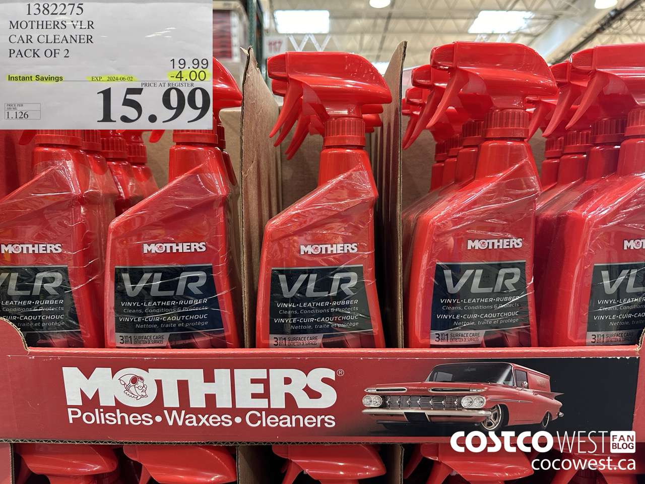 1382275 MOTHERS VLR CAR CLEANER PACK OF 2 ($4.00 INSTANT SAVINGS EXPIRES ON 2024-06-02) $15.99
