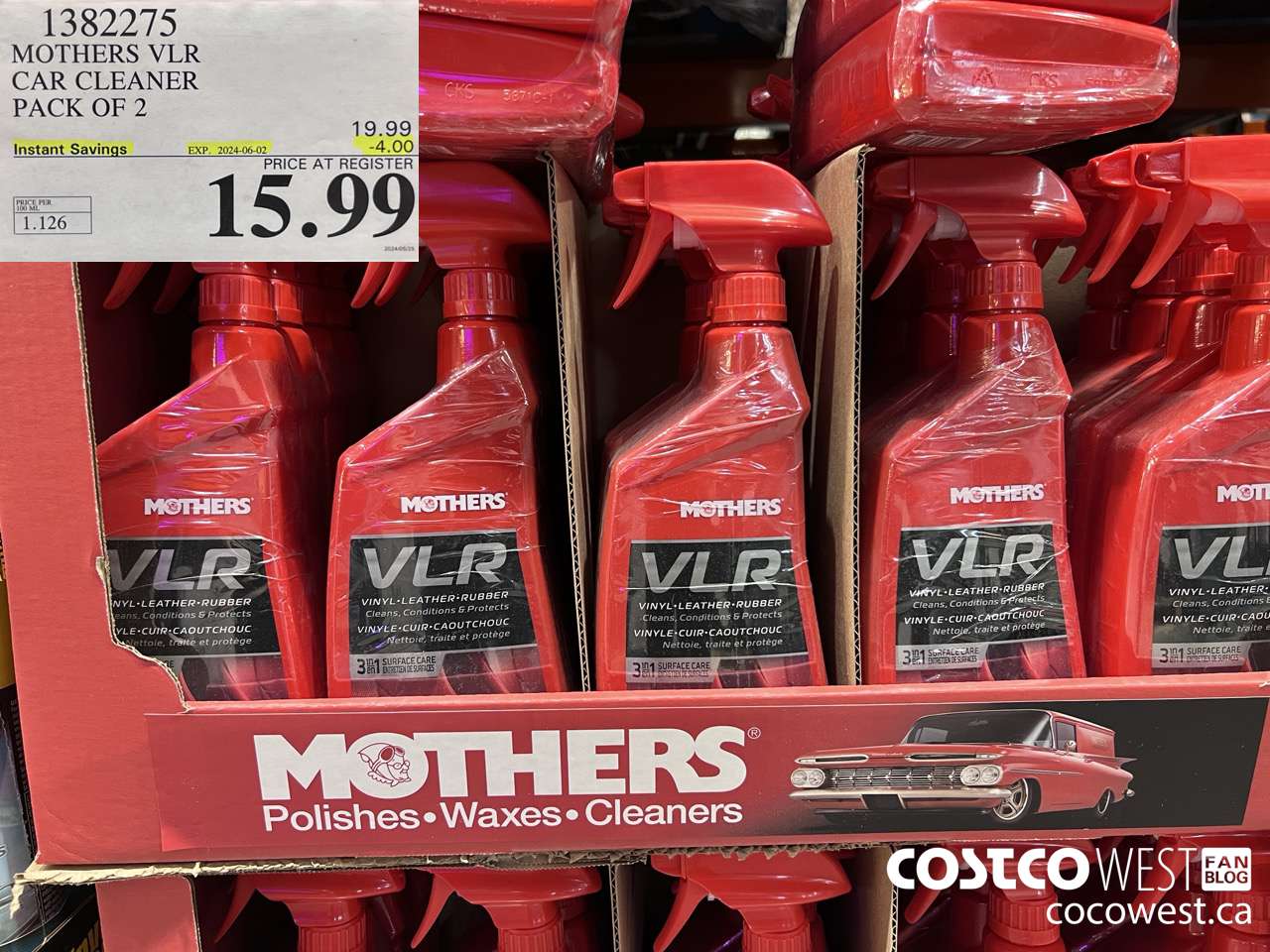 1382275 MOTHERS VLR CAR CLEANER PACK OF 2 ($4.00 INSTANT SAVINGS EXPIRES ON 2024-06-02) $15.99