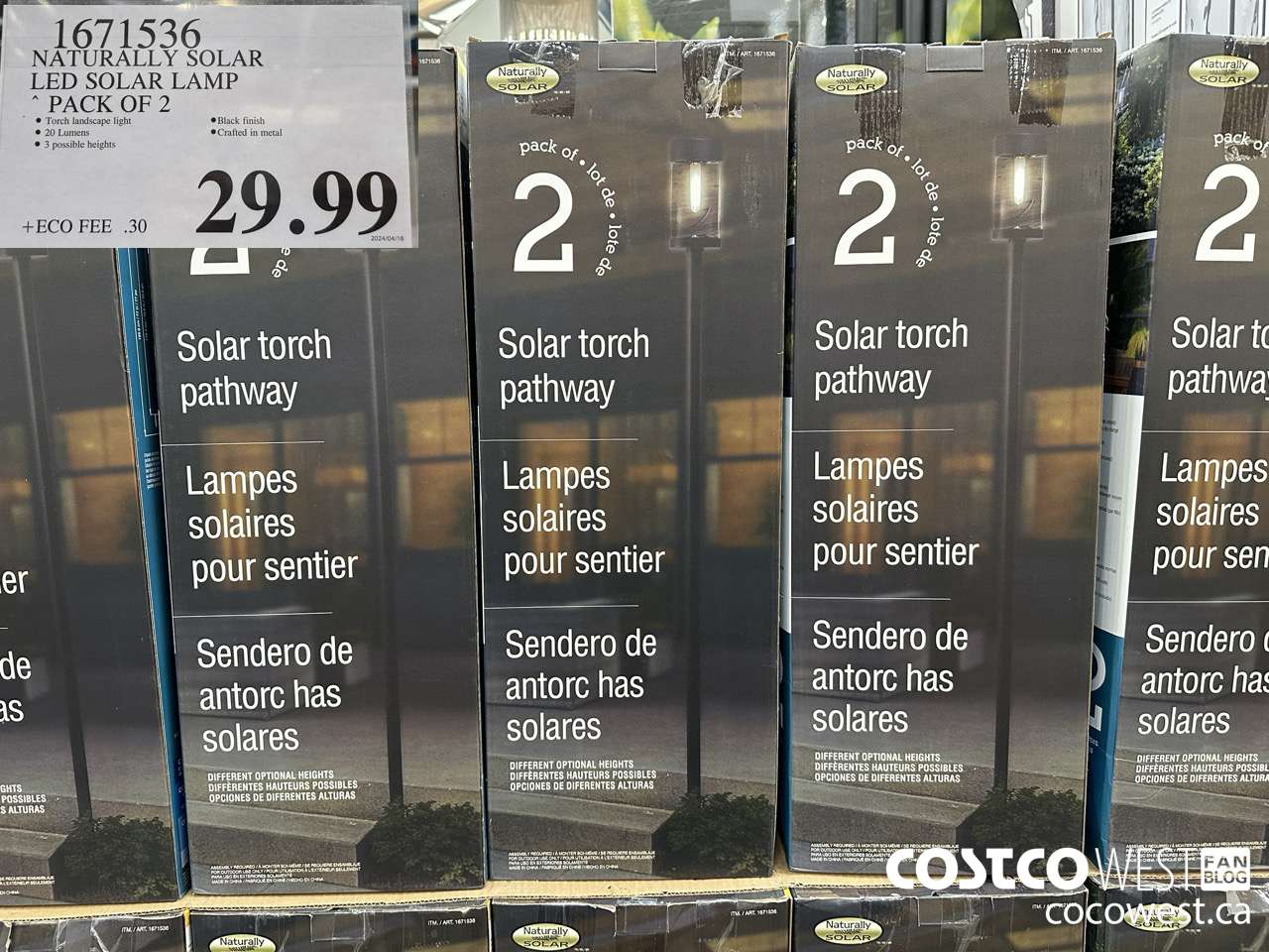 1671536 NATURALLY SOLAR LED SOLAR LAMP PACK OF 2 $29.99