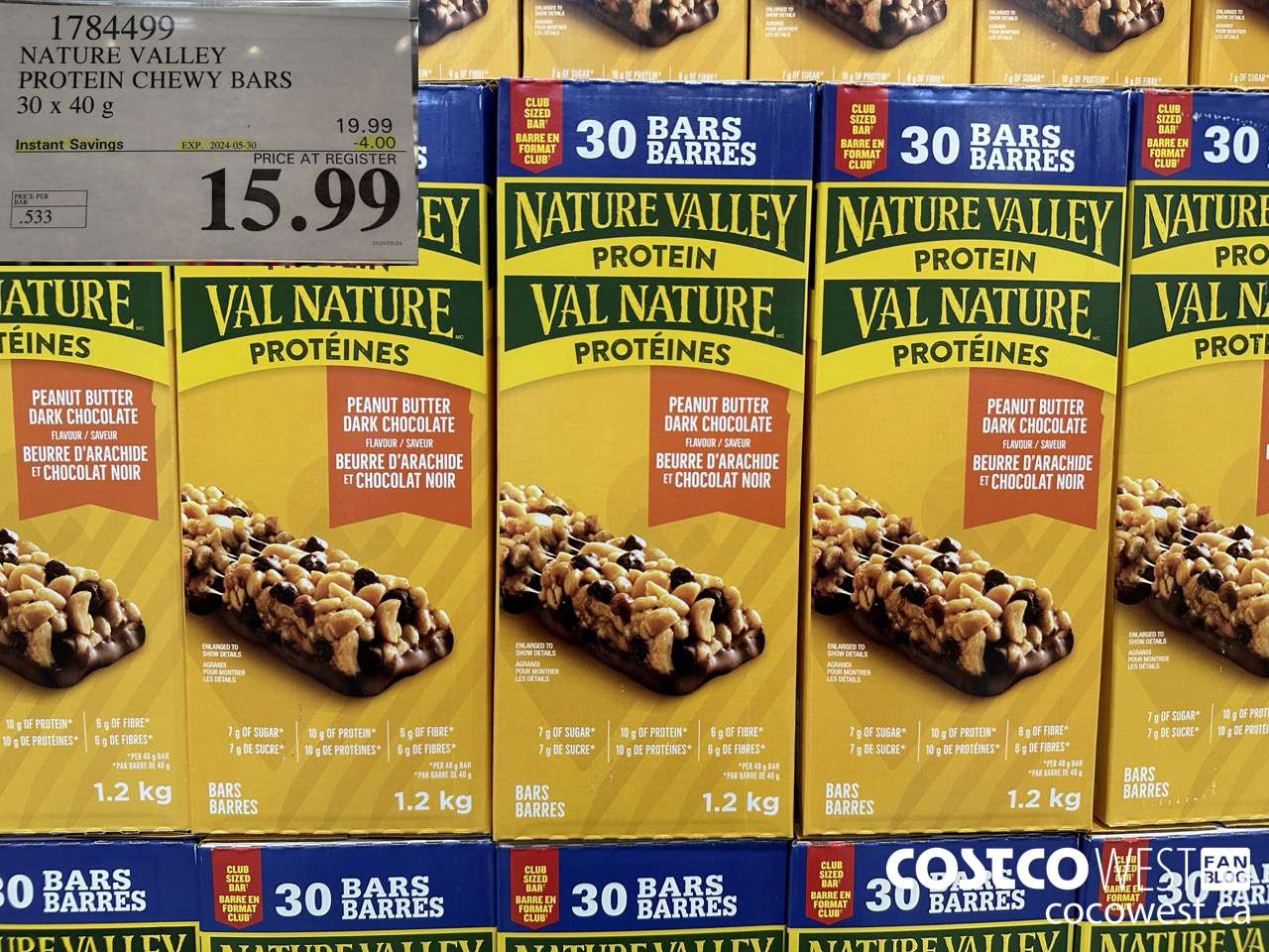 1784499 NATURE VALLEY PROTEIN CHEWY BARS 30 X 40G ($4.00 INSTANT SAVINGS EXPIRES ON 2024-05-30) $15.99
