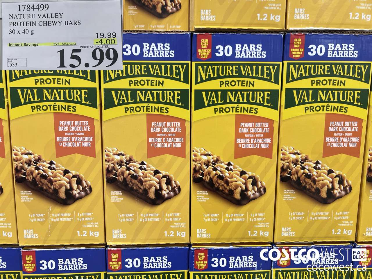 1784499 NATURE VALLEY PROTEIN CHEWY BARS 30 X 40G ($4.00 INSTANT SAVINGS EXPIRES ON 2024-06-04) $15.99