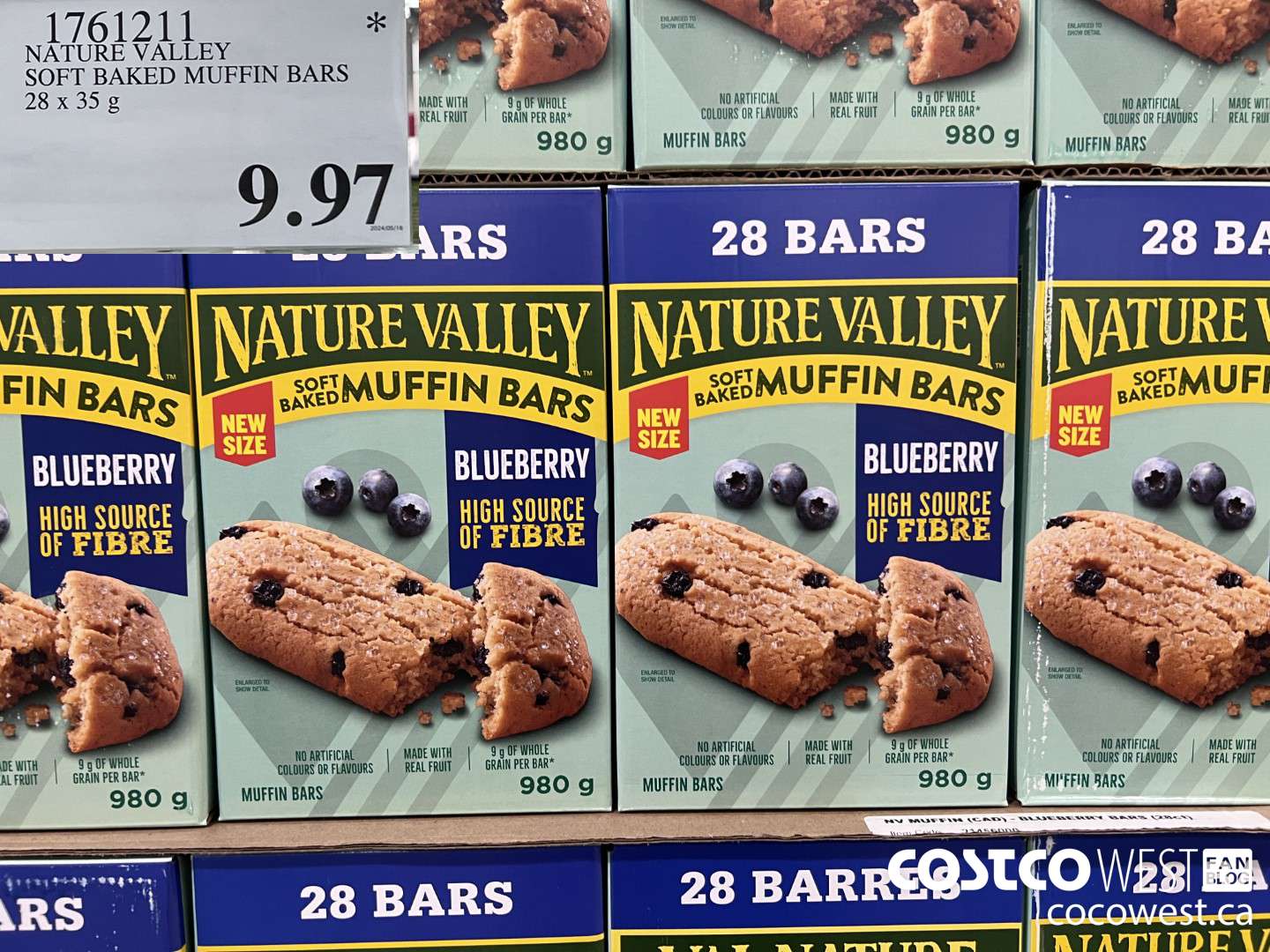 1761211 NATURE VALLEY SOFT BAKED MUFFIN BARS 28 X 35G $9.97