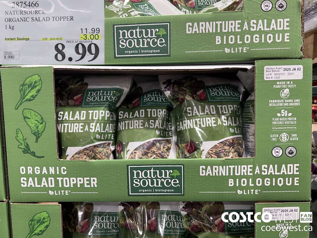 3875466 NATURSOURCE ORGANIC SALAD TOPPER 1 kg ($3.00 INSTANT SAVINGS EXPIRES ON 2024-06-02) $8.99