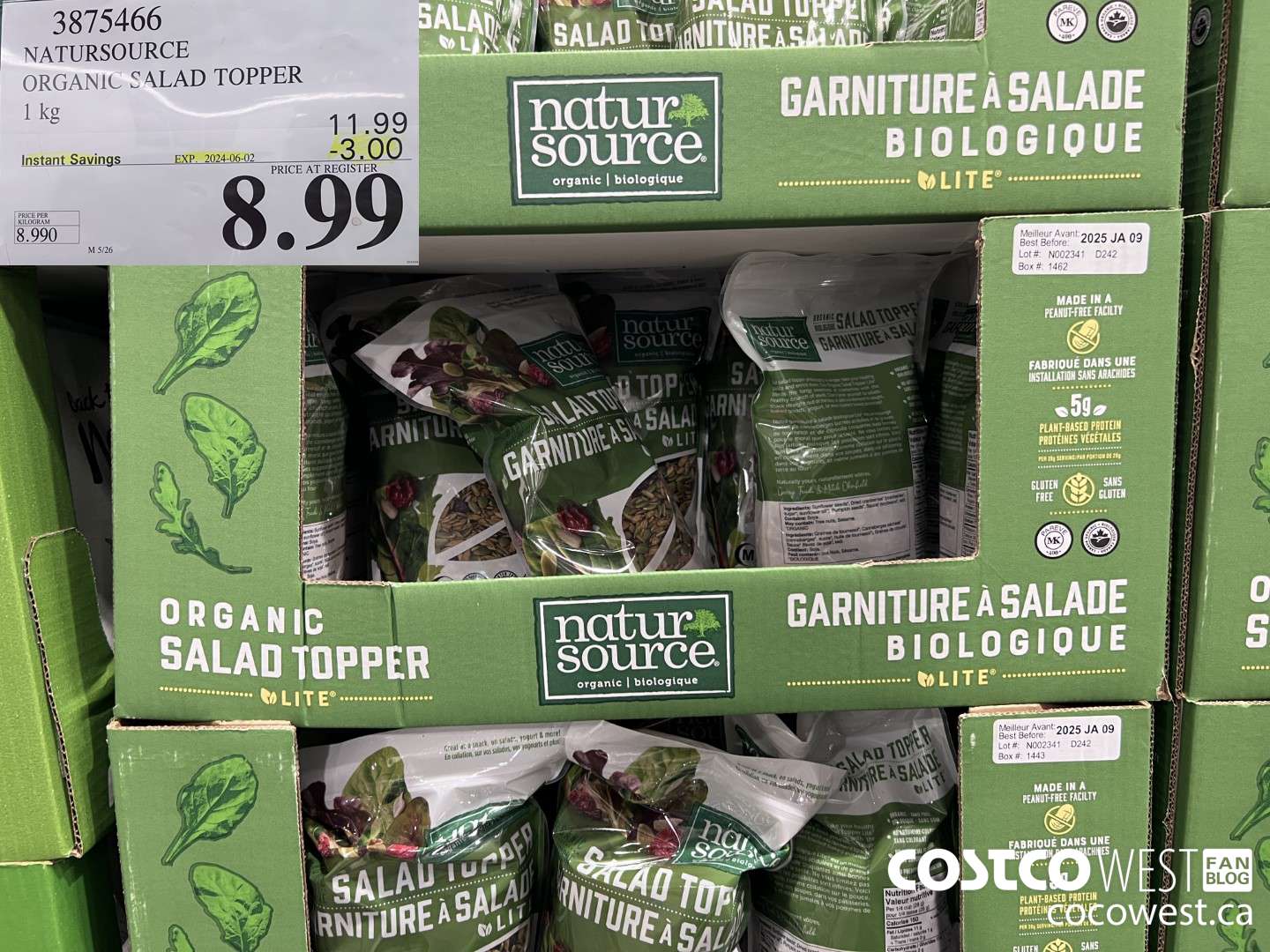 3875466 NATURSOURCE ORGANIC SALAD TOPPER 1 kg ($3.00 INSTANT SAVINGS EXPIRES ON 2024-06-02) $8.99