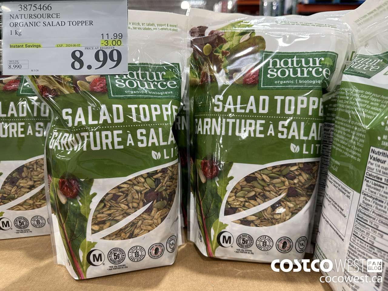 3875466 NATURSOURCE ORGANIC SALAD TOPPER 1 kg ($3.00 INSTANT SAVINGS EXPIRES ON 2024-06-02) $8.99