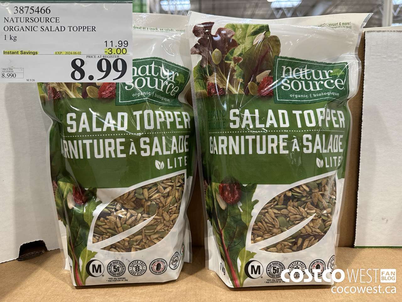 3875466 NATURSOURCE ORGANIC SALAD TOPPER 1 kg ($3.00 INSTANT SAVINGS EXPIRES ON 2024-06-02) $8.99