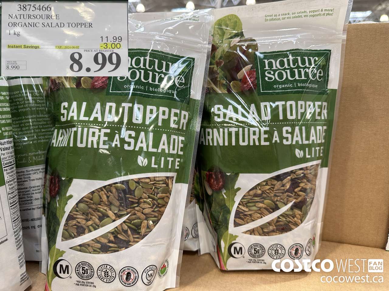 3875466 NATURSOURCE ORGANIC SALAD TOPPER 1 kg ($3.00 INSTANT SAVINGS EXPIRES ON 2024-06-02) $8.99