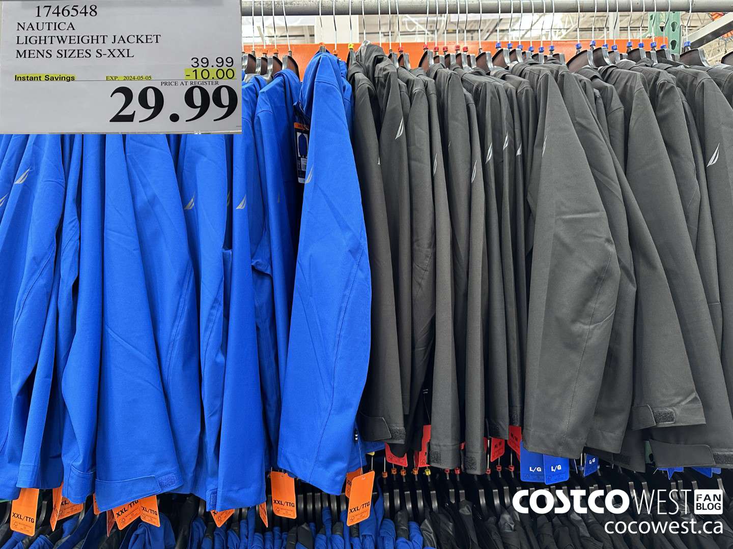 1746548 NAUTICA LIGHTWEIGHT JACKET MENS SIZES S-XXL ($10.00 INSTANT SAVINGS EXPIRES ON 2024-05-05) $29.99