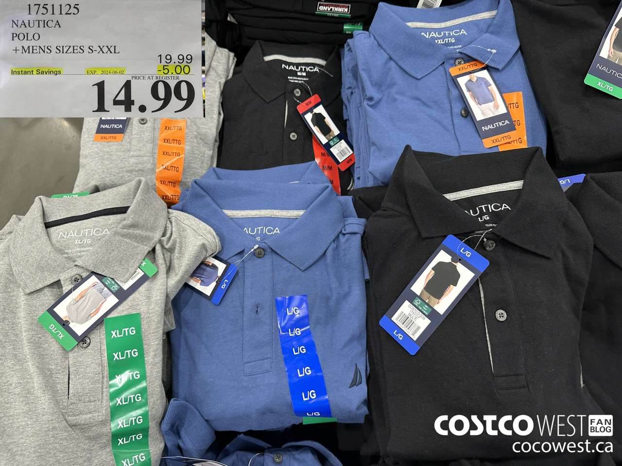 1751125 NAUTICA POLO MENS SIZES S-XXL ($5.00 INSTANT SAVINGS EXPIRES ON 2024-06-02) $14.99