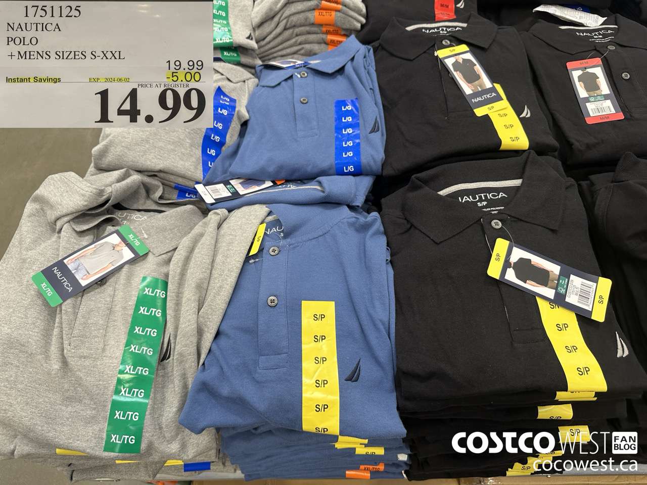 1751125 NAUTICA POLO MENS SIZES S-XXL ($5.00 INSTANT SAVINGS EXPIRES ON 2024-06-02) $14.99