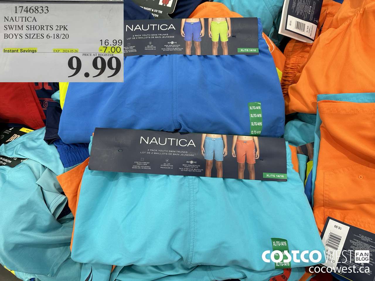 1746833 NAUTICA SWIM SHORTS 2PK BOYS SIZES 6-18/20 ($7.00 INSTANT SAVINGS EXPIRES ON 2024-05-26) $9.99