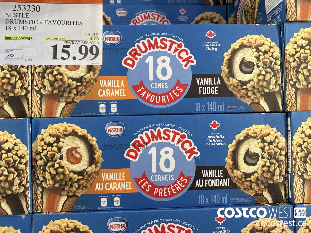 253230 NESTLE DRUMSTICK VARIETY PACK 18 x 140 ml ($4.00 INSTANT SAVINGS EXPIRES ON 2024-06-09) $15.99