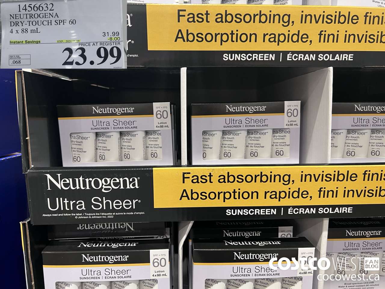 1456632 NEUTROGENA DRY-TOUCH SPF 60 4 X 88 ML ($8.00 INSTANT SAVINGS EXPIRES ON 2024-06-09) $23.99