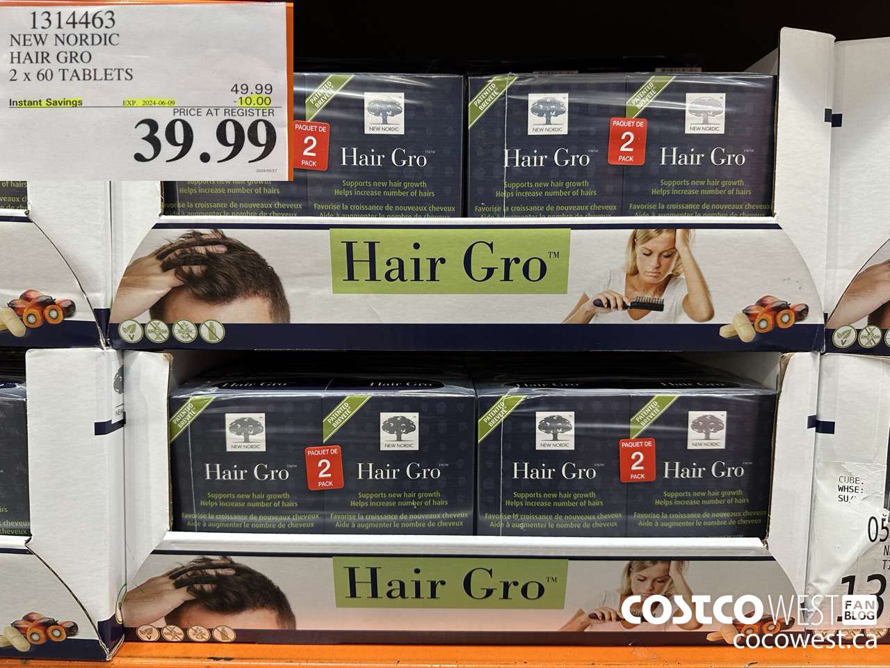 1314463 NEW NORDIC HAIR GRO 2 X 60 TABLETS ($10.00 INSTANT SAVINGS EXPIRES ON 2024-06-09) $39.99