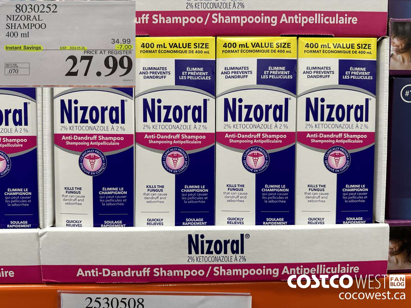 8030252 NIZORAL SHAMPOO 400ML ($7.00 INSTANT SAVINGS EXPIRES ON 2024-05-26) $27.99
