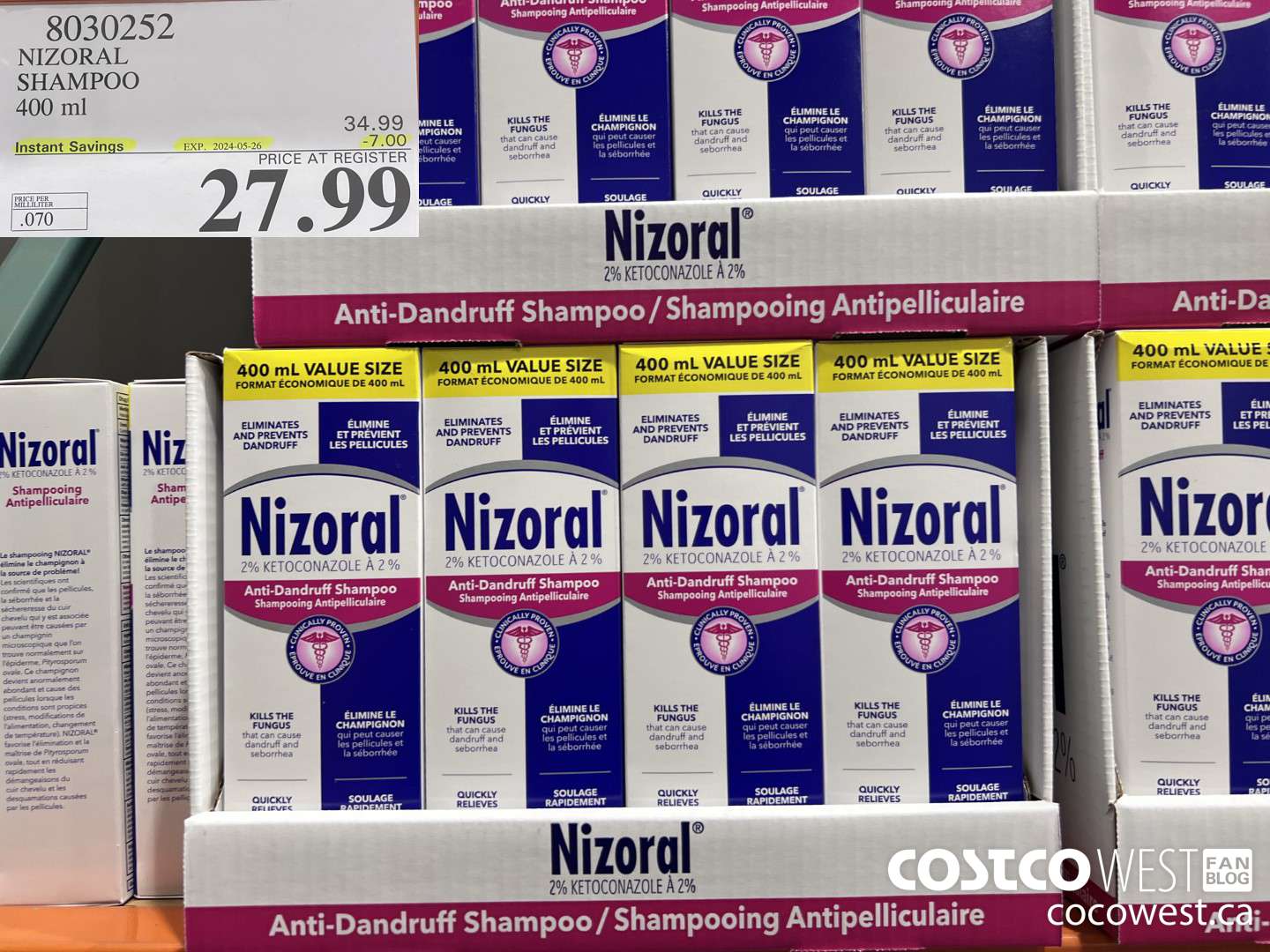 8030252 NIZORAL SHAMPOO 400ML ($7.00 INSTANT SAVINGS EXPIRES ON 2024-05-26) $27.99