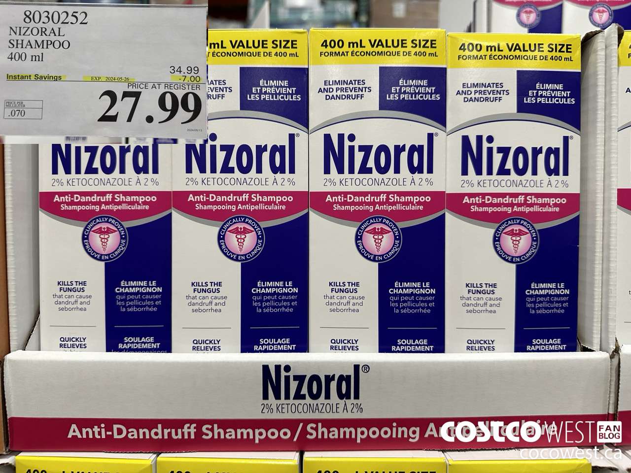 8030252 NIZORAL SHAMPOO 400ML ($7.00 INSTANT SAVINGS EXPIRES ON 2024-05-26) $27.99