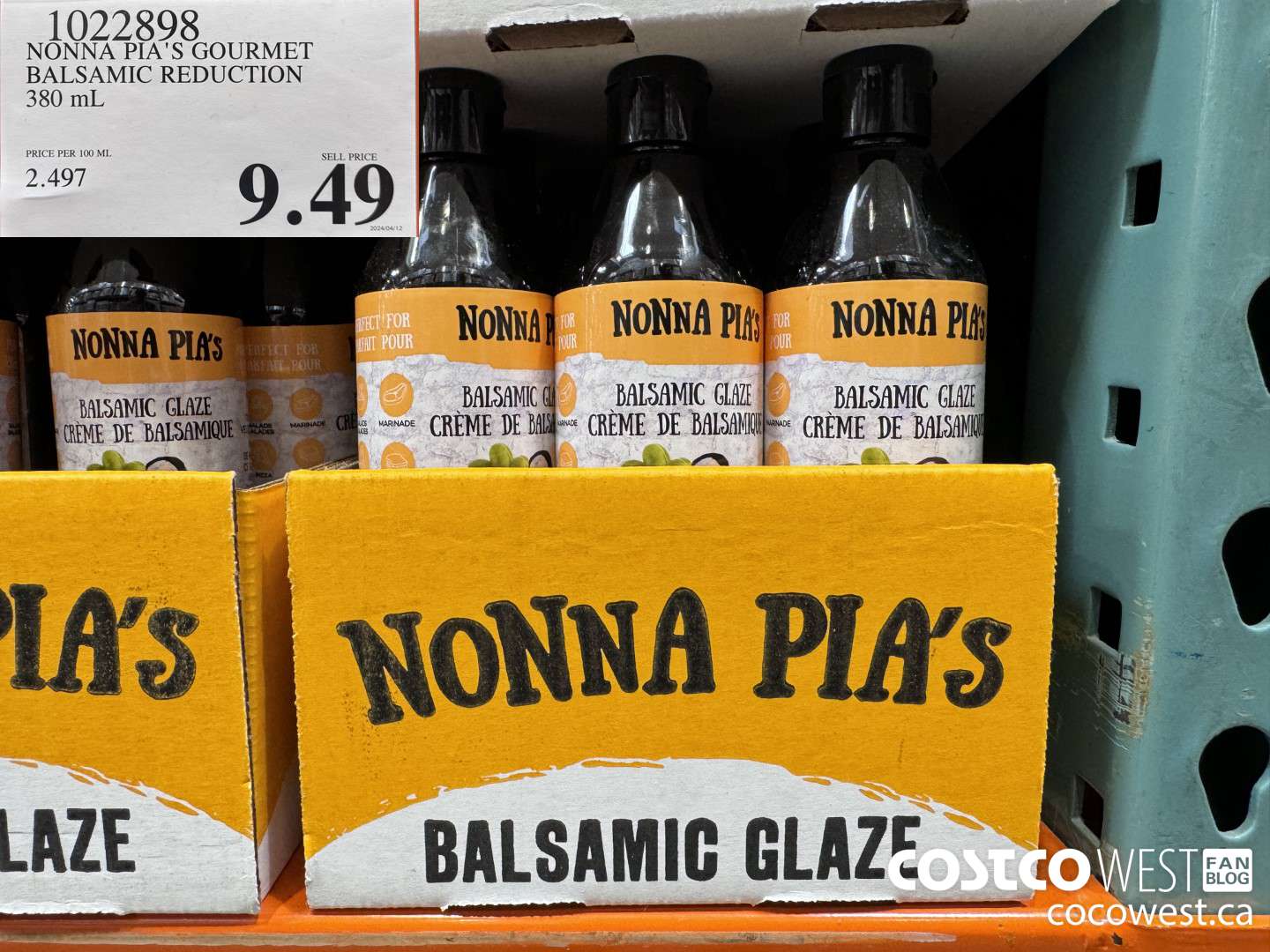 1022898 NONNA PIA'S GOURMET BALSAMIC REDUCTION 380 ML $9.49
